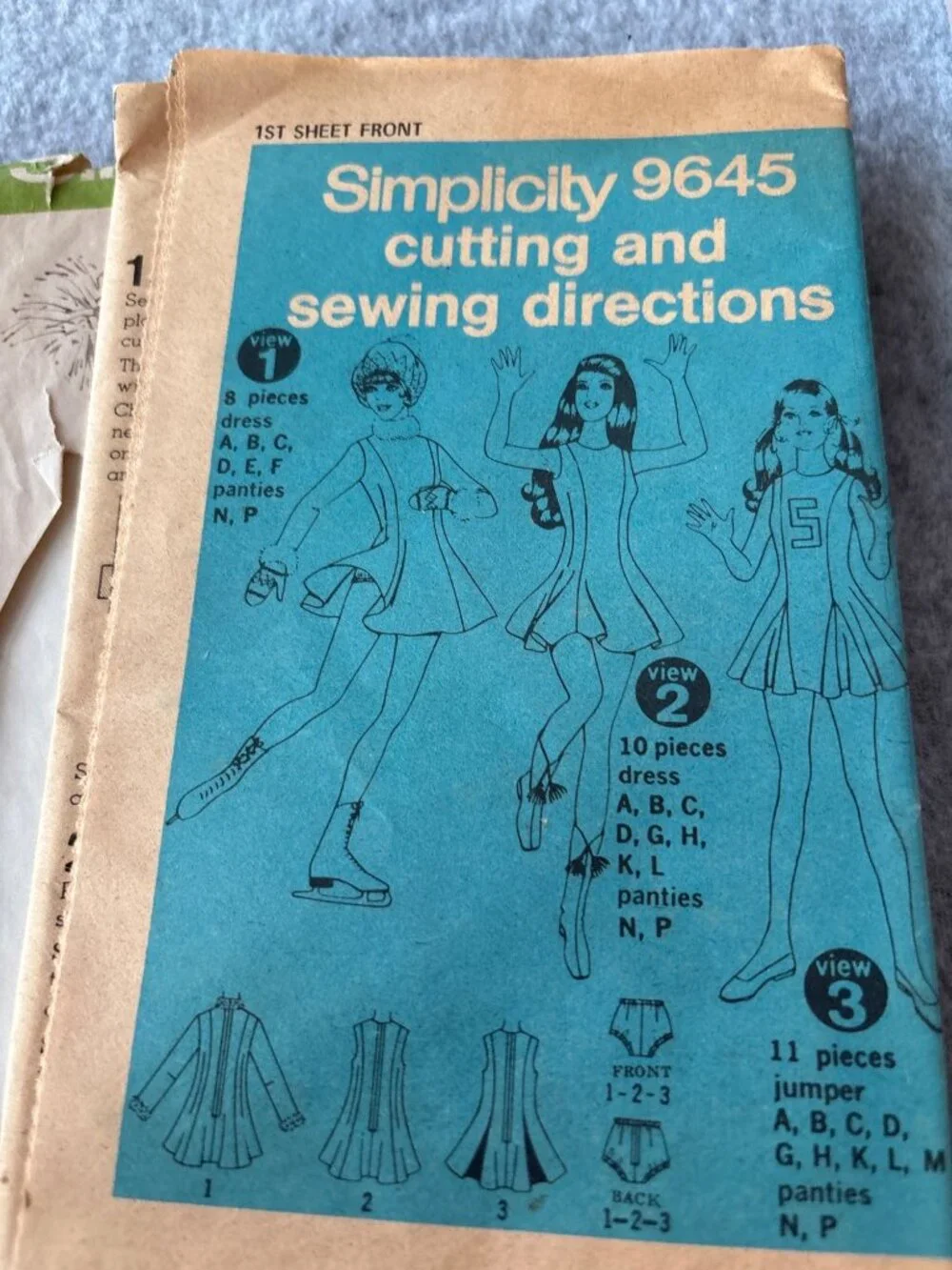 Simplicity 9645 Cheerleader Dress Sewing Pattern Size 16 Uncut